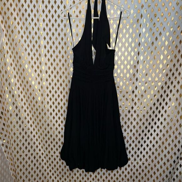 Black CACHE goth stretch halter neck bubble dress size 2 - Picture 8 of 9